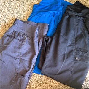 3-Pack Active Scrub Pants in Black, Gray, and Blue